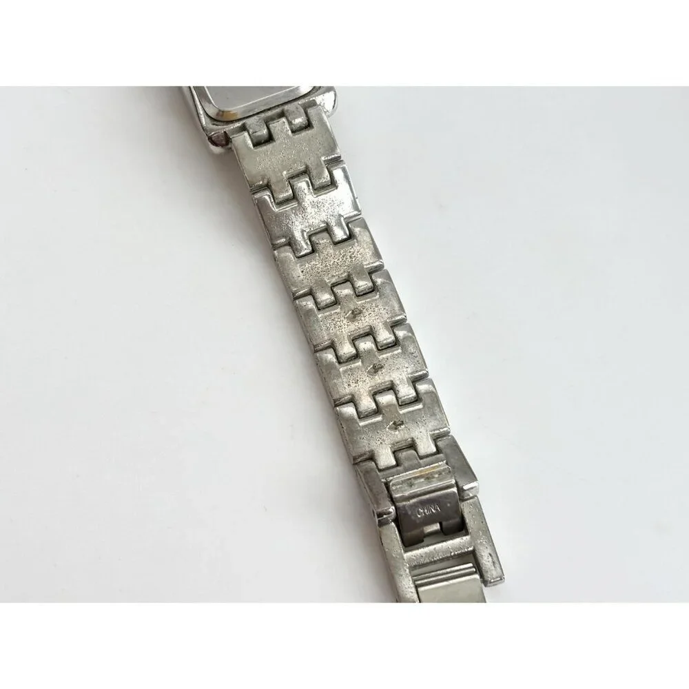 Liz Clairborne Silver T LIZ32SG Rhinestone Vintage Wristwatch - 22mm - WORKS!